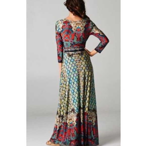 Moroccan Bohemian Wrap Maxi Dress S M L 1X 2X 3X - Picture 3 of 8